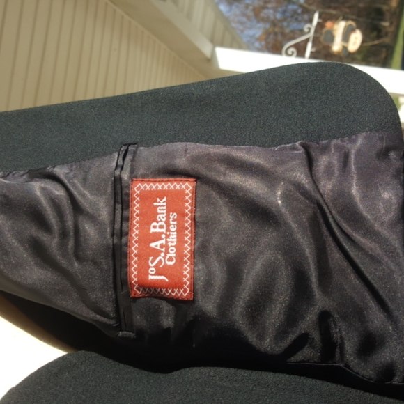 JOS. A. BANK CLOTHIERS ♡ Vintage Black 2pc Pure Wool Fully Lined Skirt Suit 4 - Picture 13 of 17